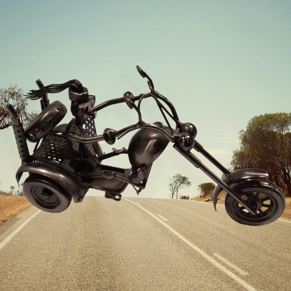 Three Wheel Metal Chopper Made from Scrap Metal - Picture 5 of 8